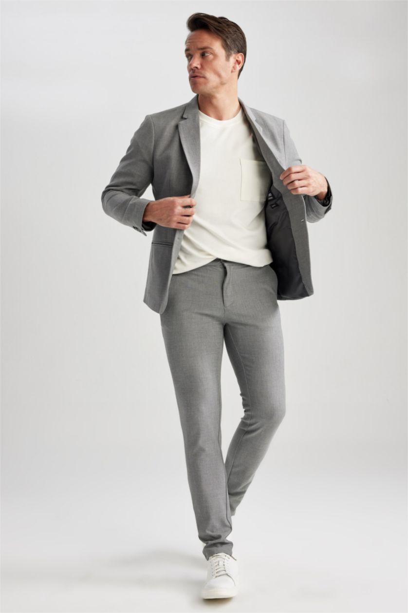 Erkek Gri Melanj Jogger Fıt Pantolon