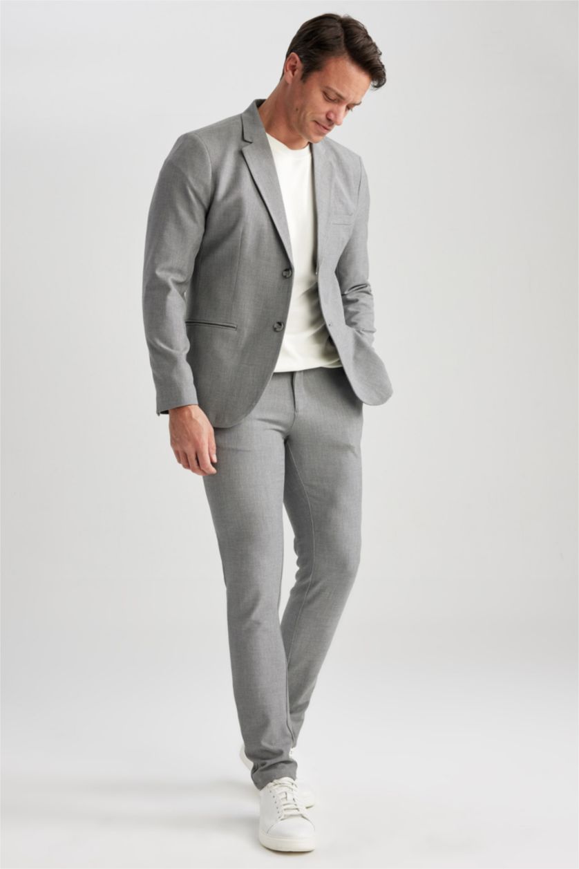 Erkek Gri Melanj Jogger Fıt Pantolon