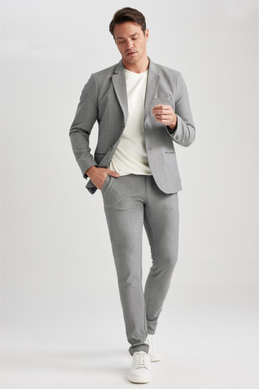 Erkek Gri Melanj Jogger Fıt Pantolon