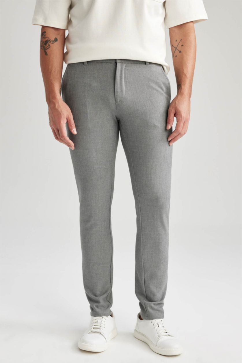 Erkek Gri Melanj Jogger Fıt Pantolon