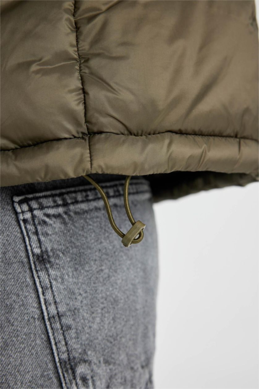 WOMAN Khaki Waterproof Zipper Vest