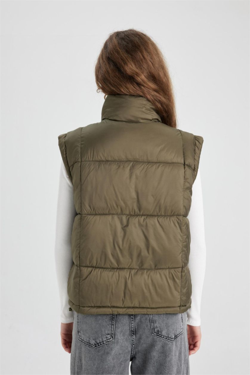 WOMAN Khaki Waterproof Zipper Vest