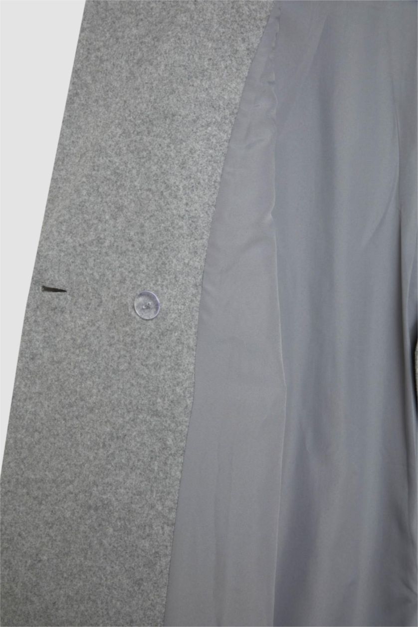 نساء رمادي كوت جوخ قصة عادية بغطاء للرأس مقاوم للماء بحزام