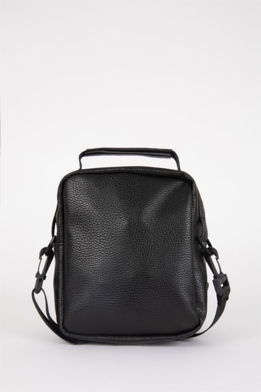 MAN Black Men Camouflage Faux Leather Crossbody Bag