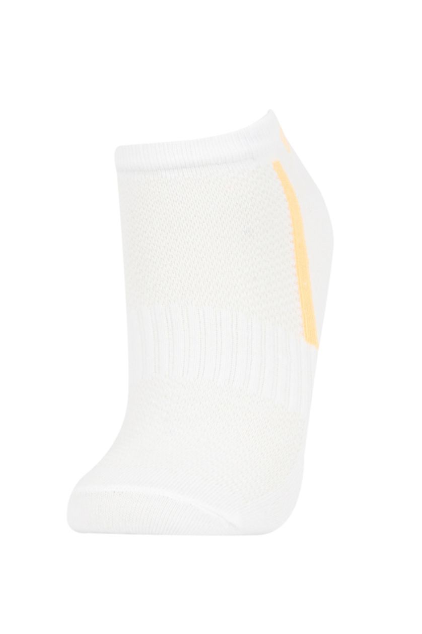 Woman White 3 piece Cotton Short Socks