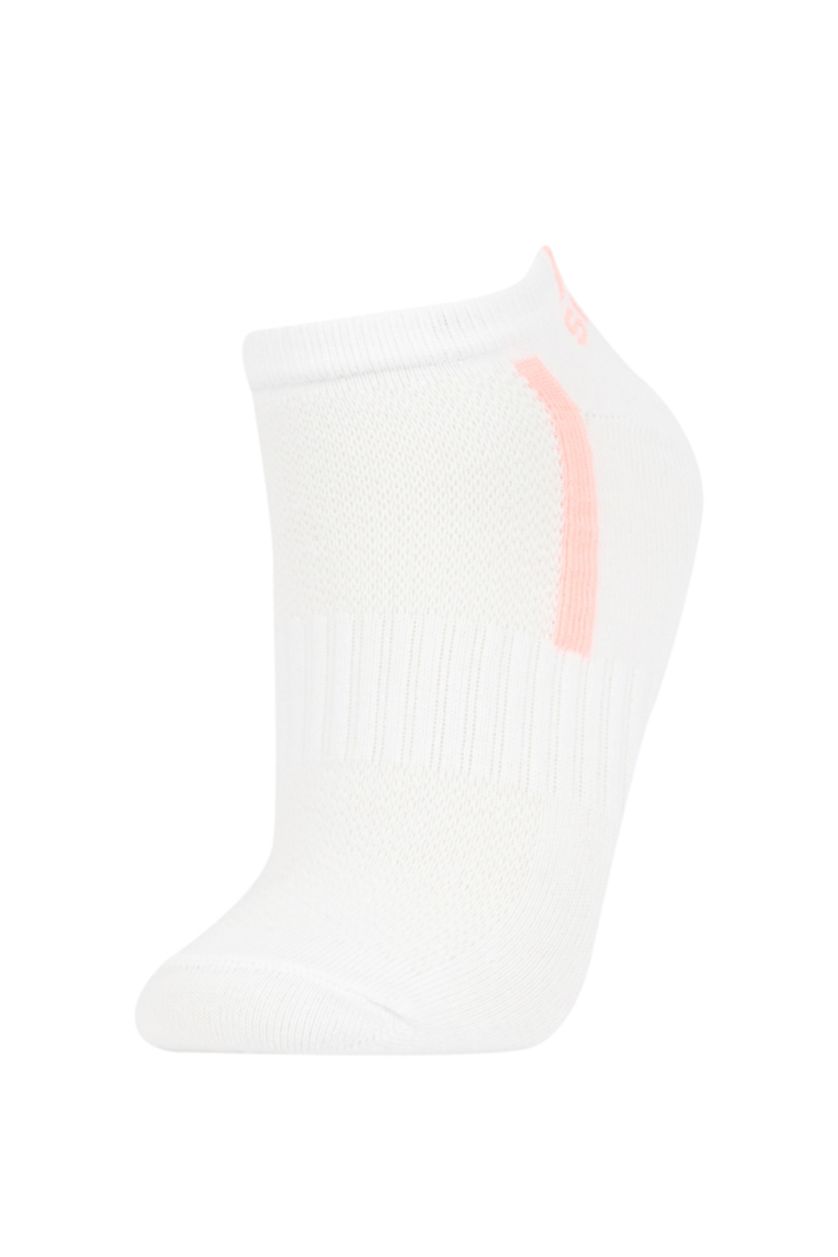 Woman White 3 piece Cotton Short Socks