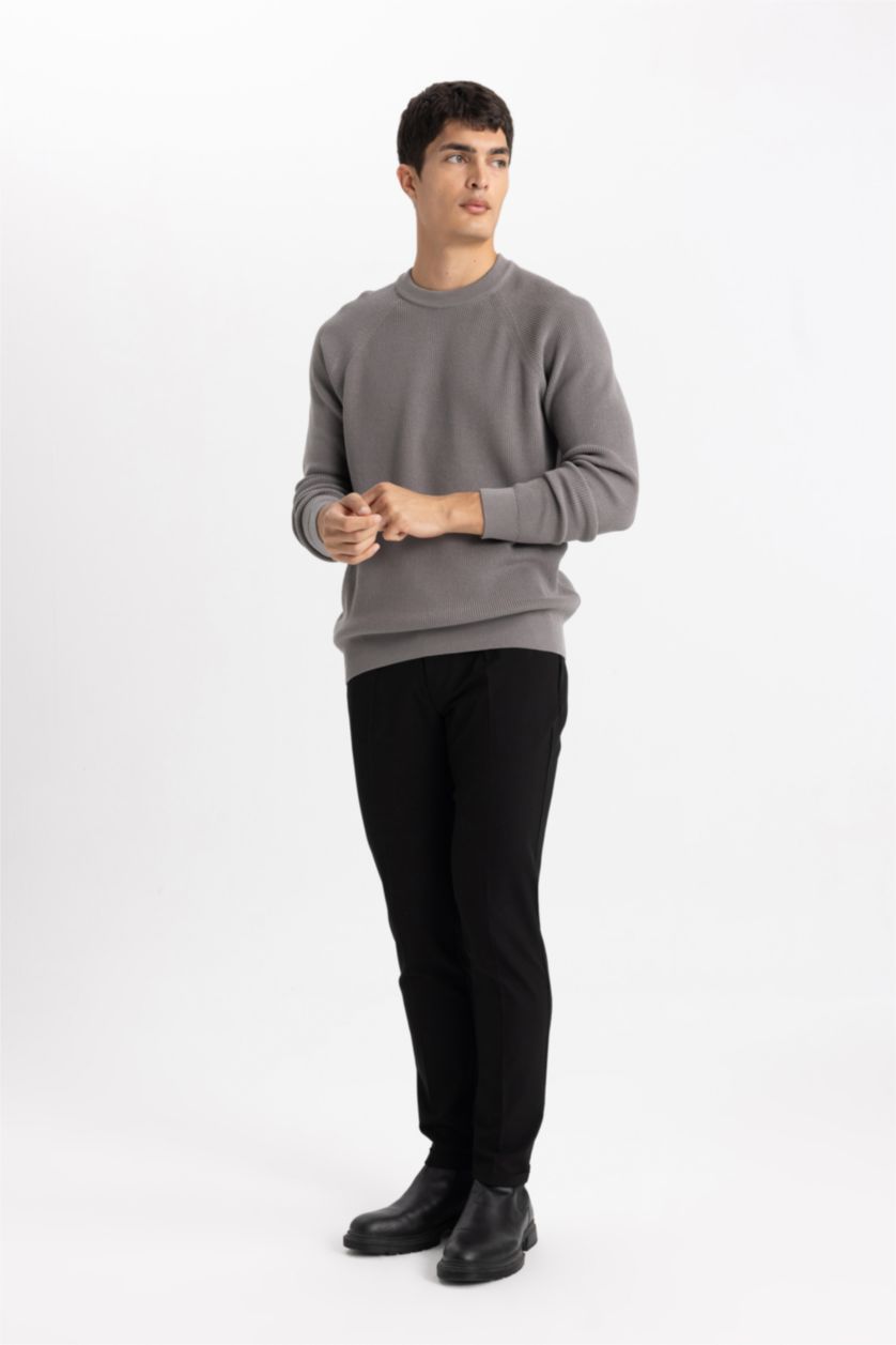 Erkek Siyah Beli Lastikli Cepli Düz Paça Jogger Pantolon