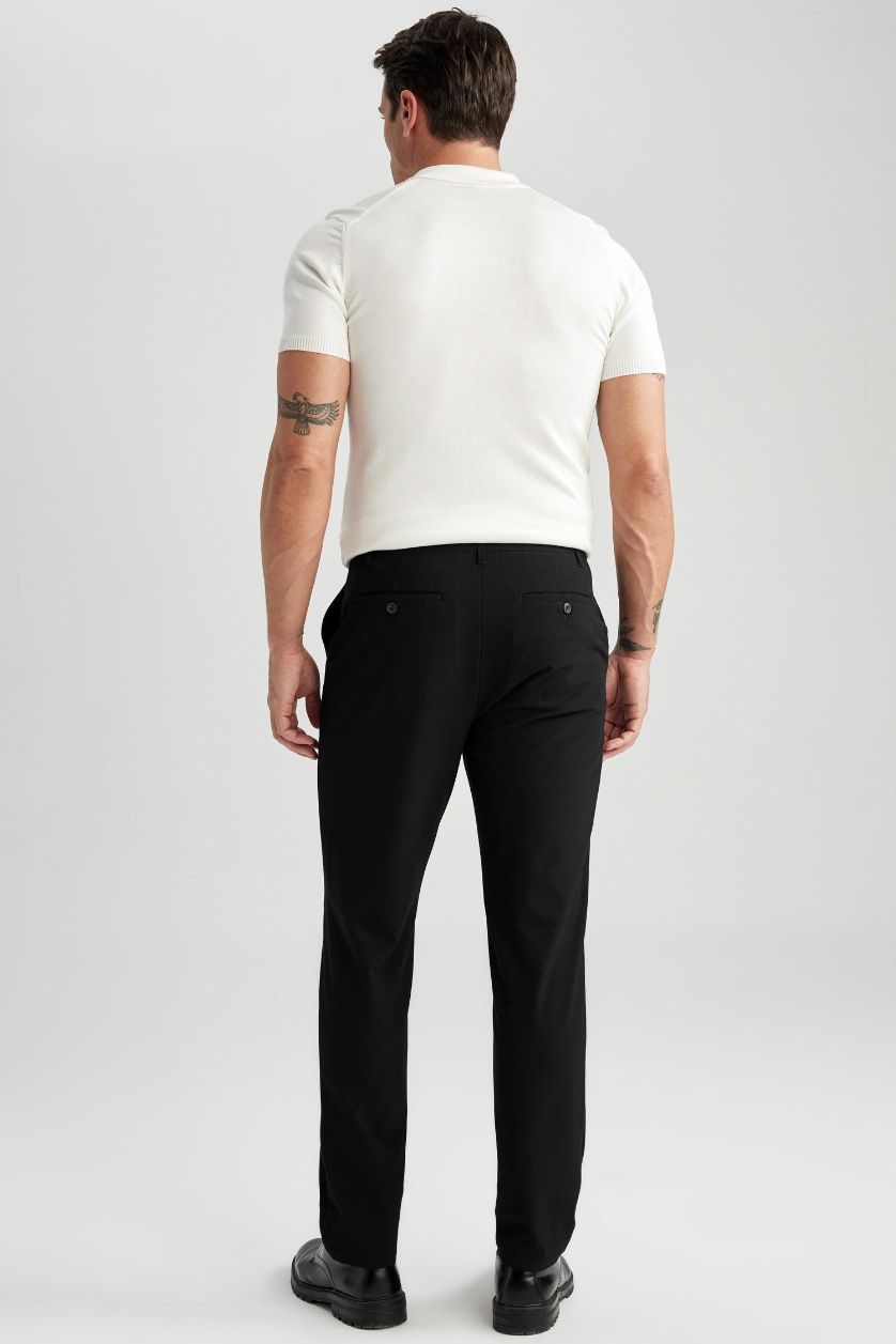 MAN Black Tailored Regular Fit Stretch Trousers