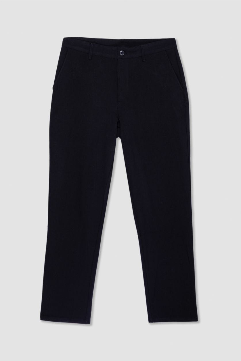 MAN Black Tailored Regular Fit Stretch Trousers