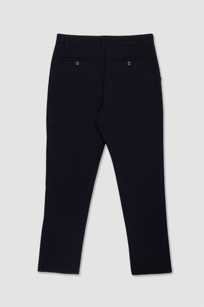 MAN Black Tailored Regular Fit Stretch Trousers