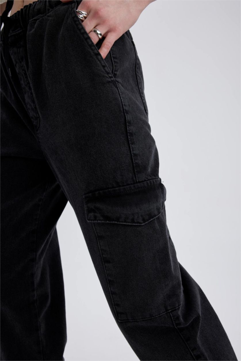 حريمي أنثرا بنطلون جينز كارجو جوجر