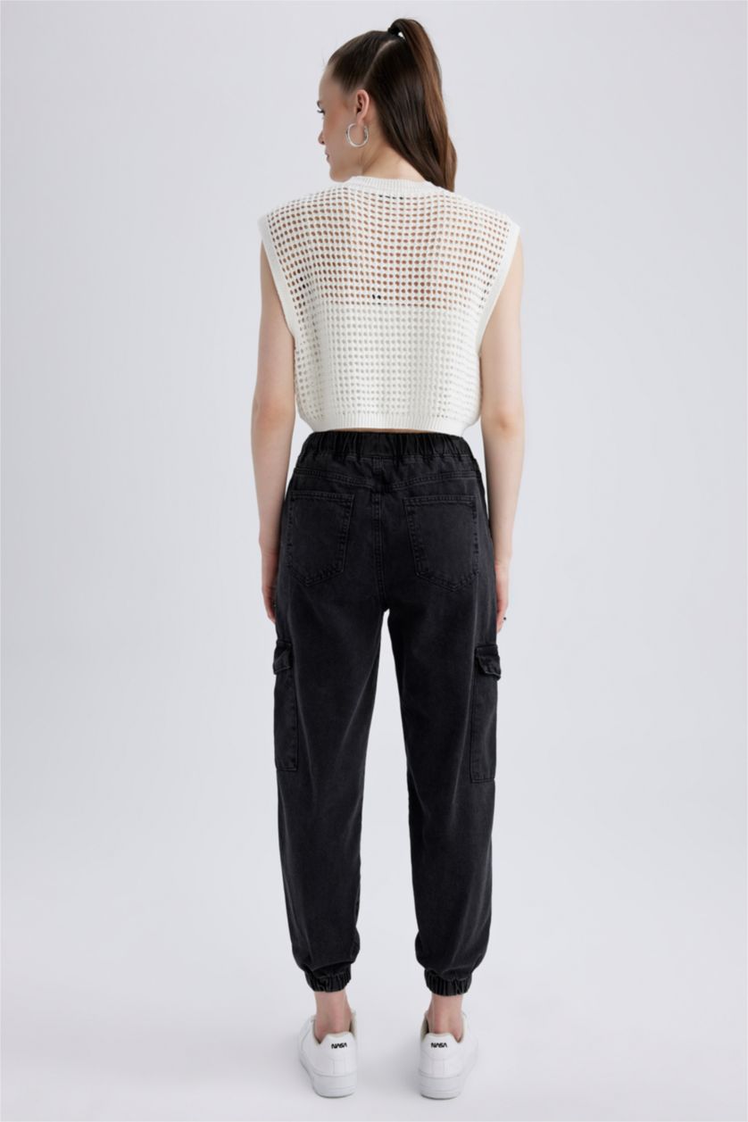 حريمي أنثرا بنطلون جينز كارجو جوجر