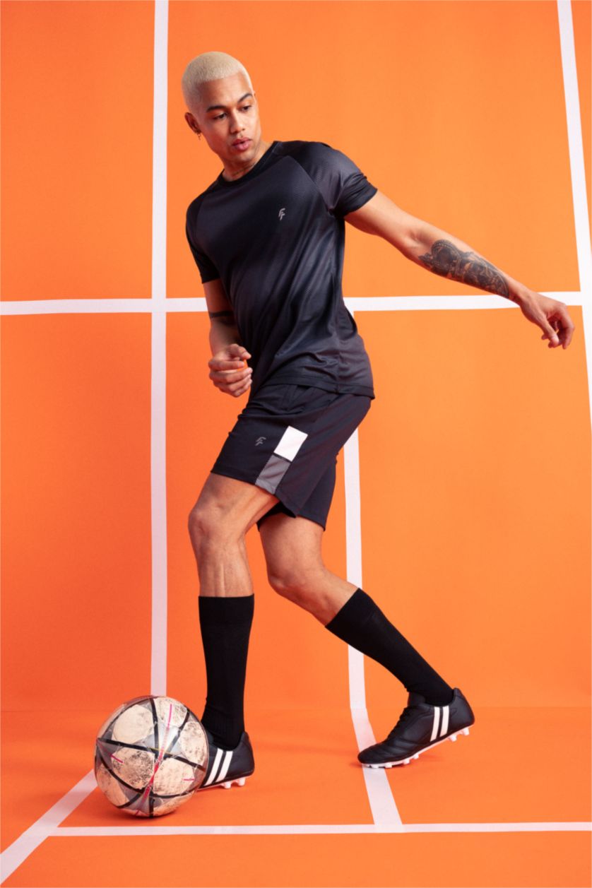 Erkek Siyah Erkek DeFactoFit Futbol Çorabı