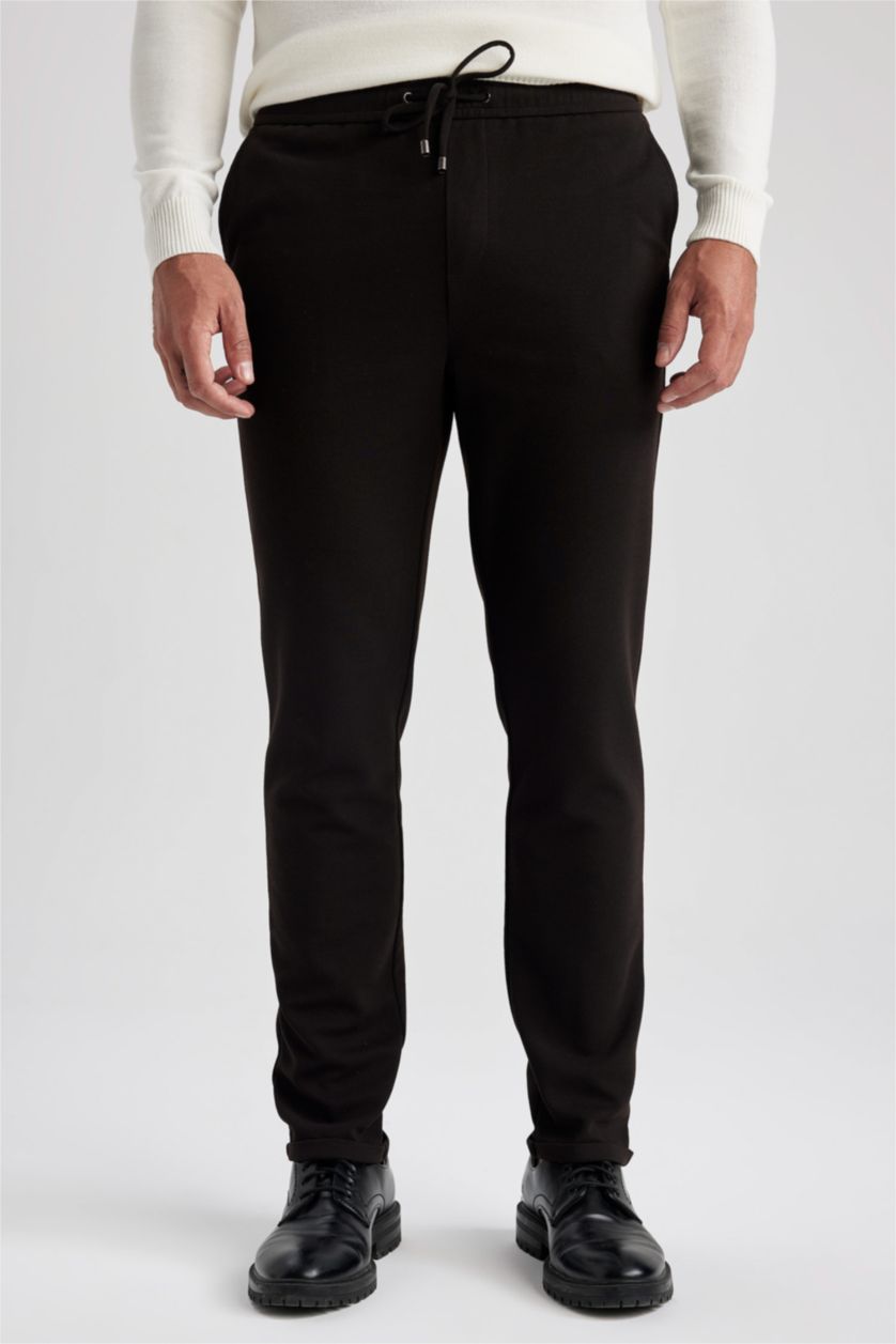 Ерлер Қоңыр Меланж джоггер пішімі төрт жақты қос етек Шалбар