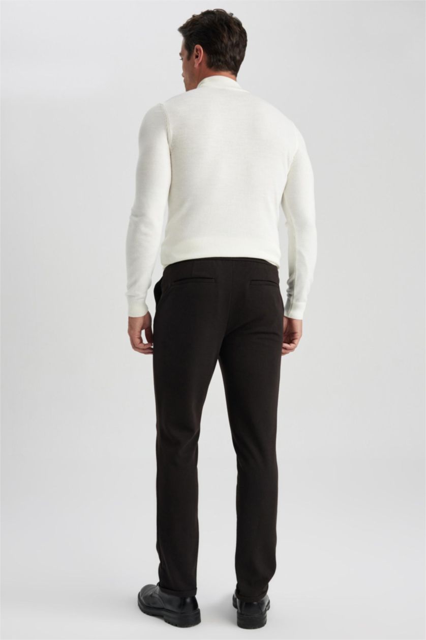 Ерлер Қоңыр Меланж джоггер пішімі төрт жақты қос етек Шалбар