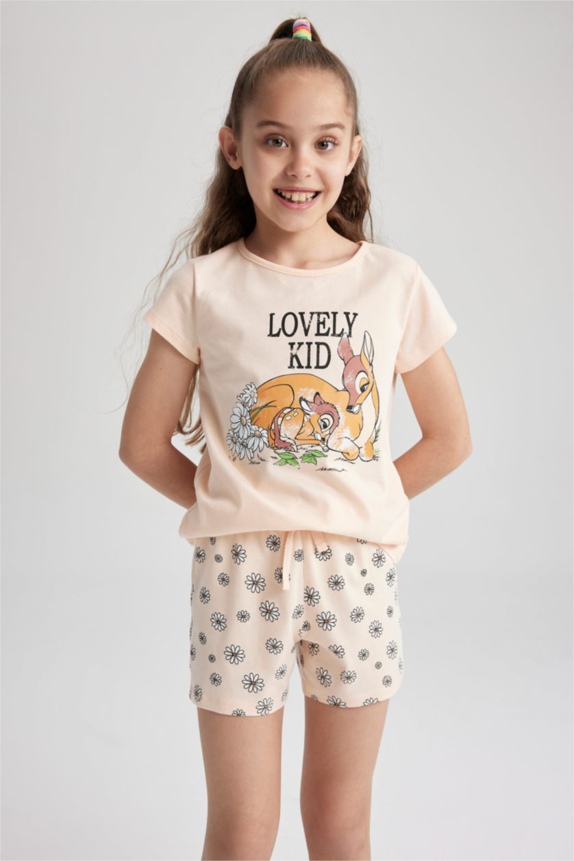 GIRLS & TEENS Light Salmon 2 piece Regular Fit Bambi Licensed Knitted Pyjamas