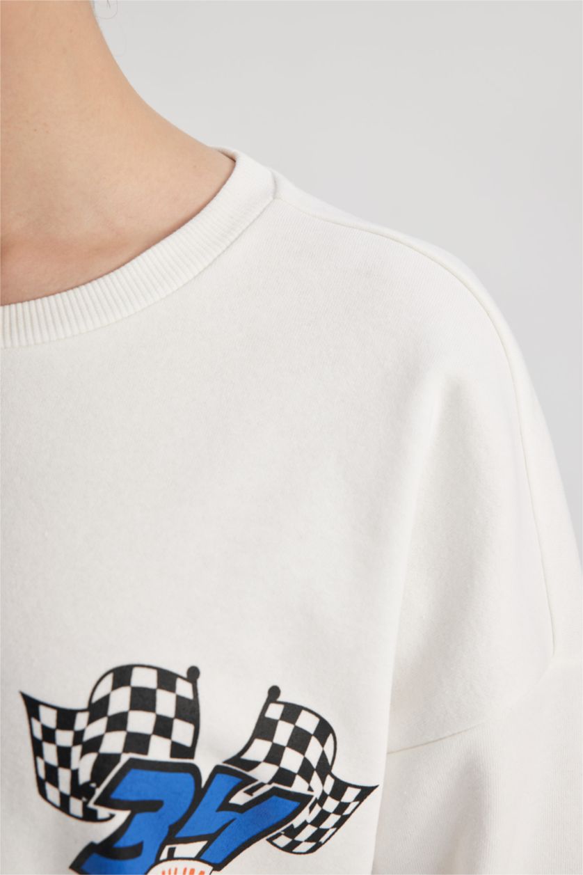 WOMAN White Coool Oversize Fit Crew Neck Sweatshirt