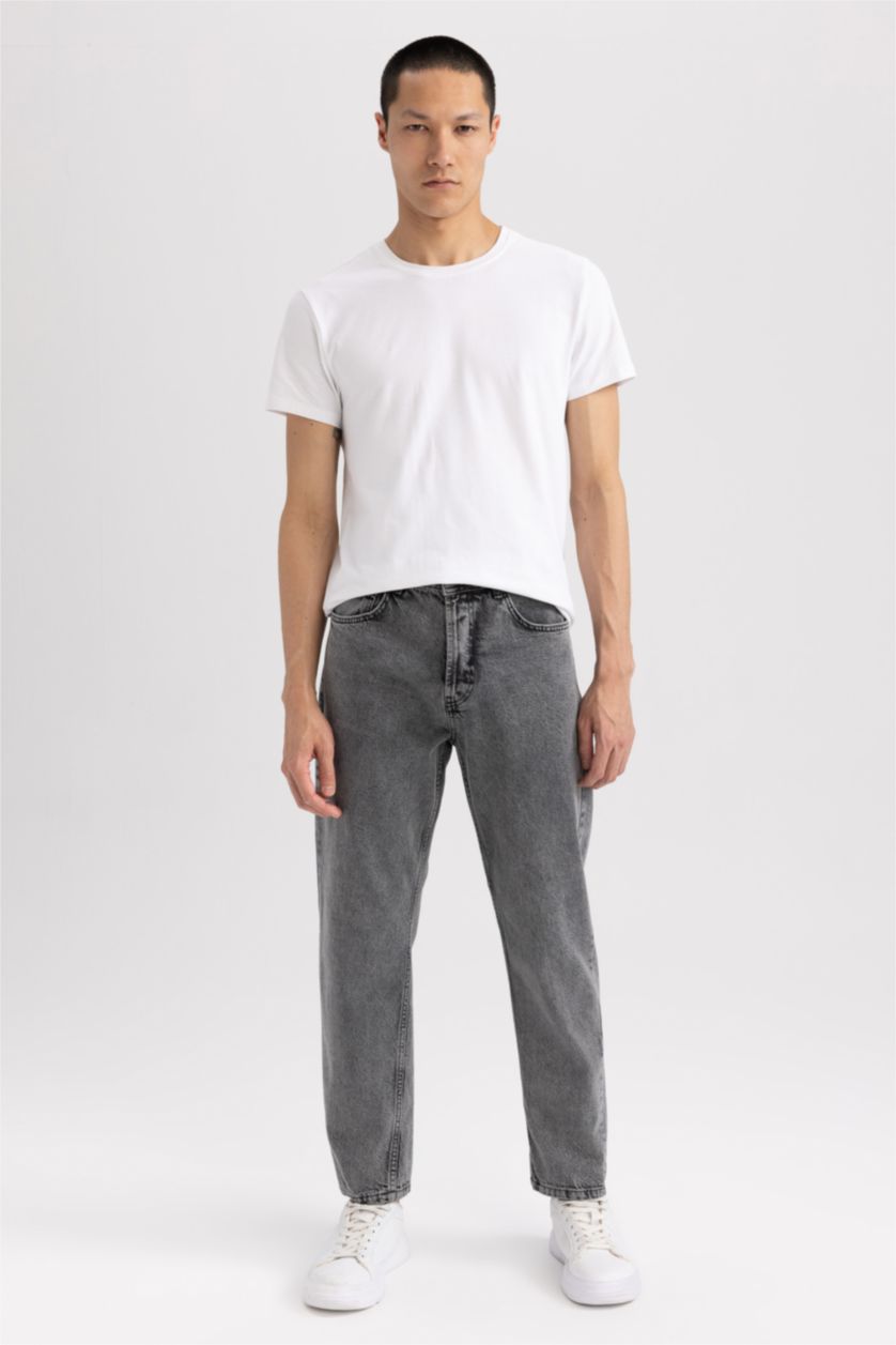 رجالي رمادي بنطلون جينز 90’S سليم فيت