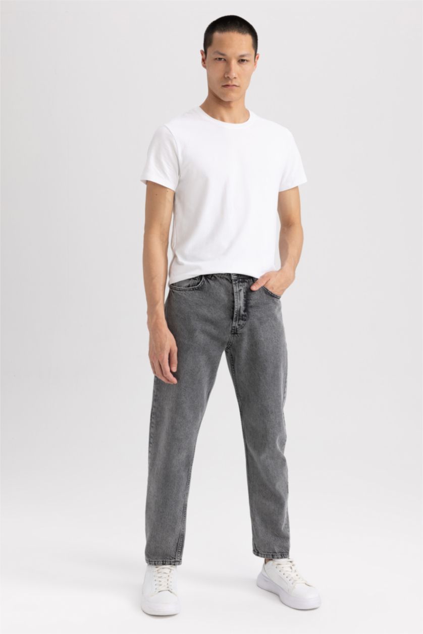 رجالي رمادي بنطلون جينز 90’S سليم فيت