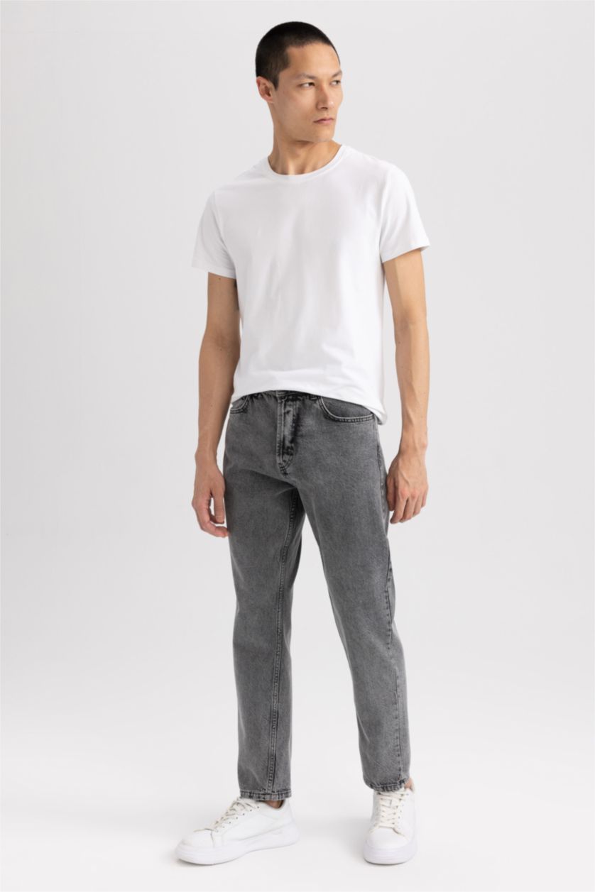 رجالي رمادي بنطلون جينز 90’S سليم فيت