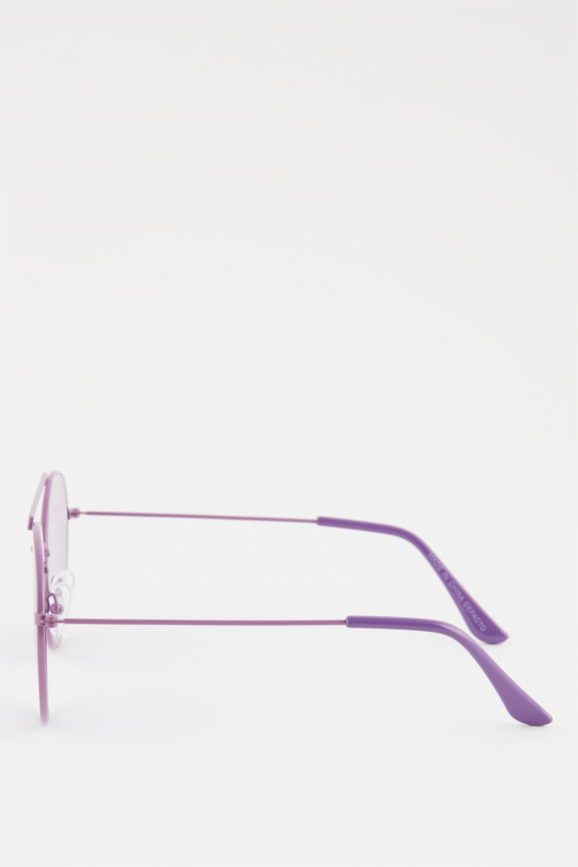 FEMME Violet Foncé Lunettes de Soleil en métal pour femme