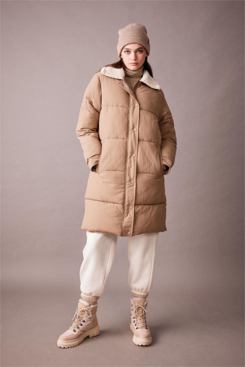 FEMME Beige Manteau Imperméable Coupe Régulière