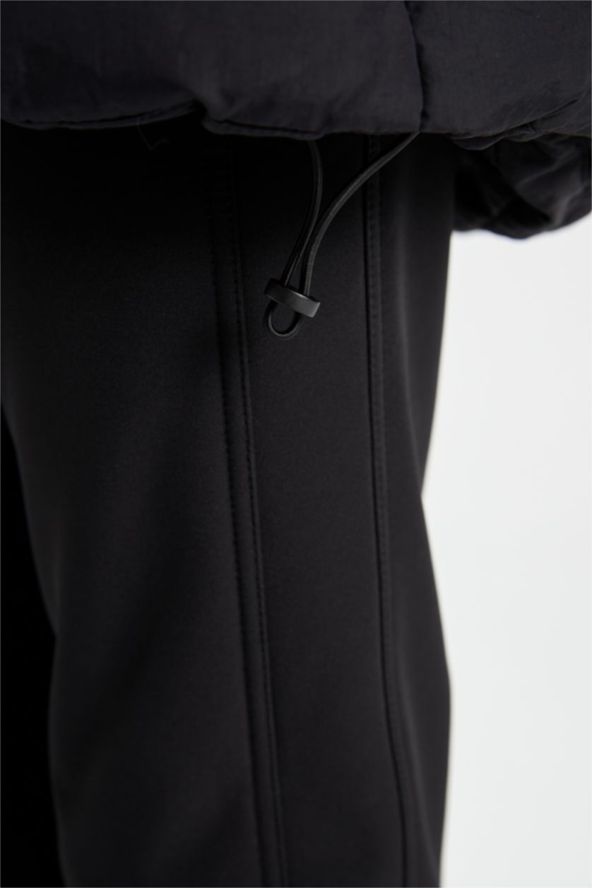 Женщины Черный Дутая куртка водоотталкивающая сохраняет тепло оверсайз с капюшоном