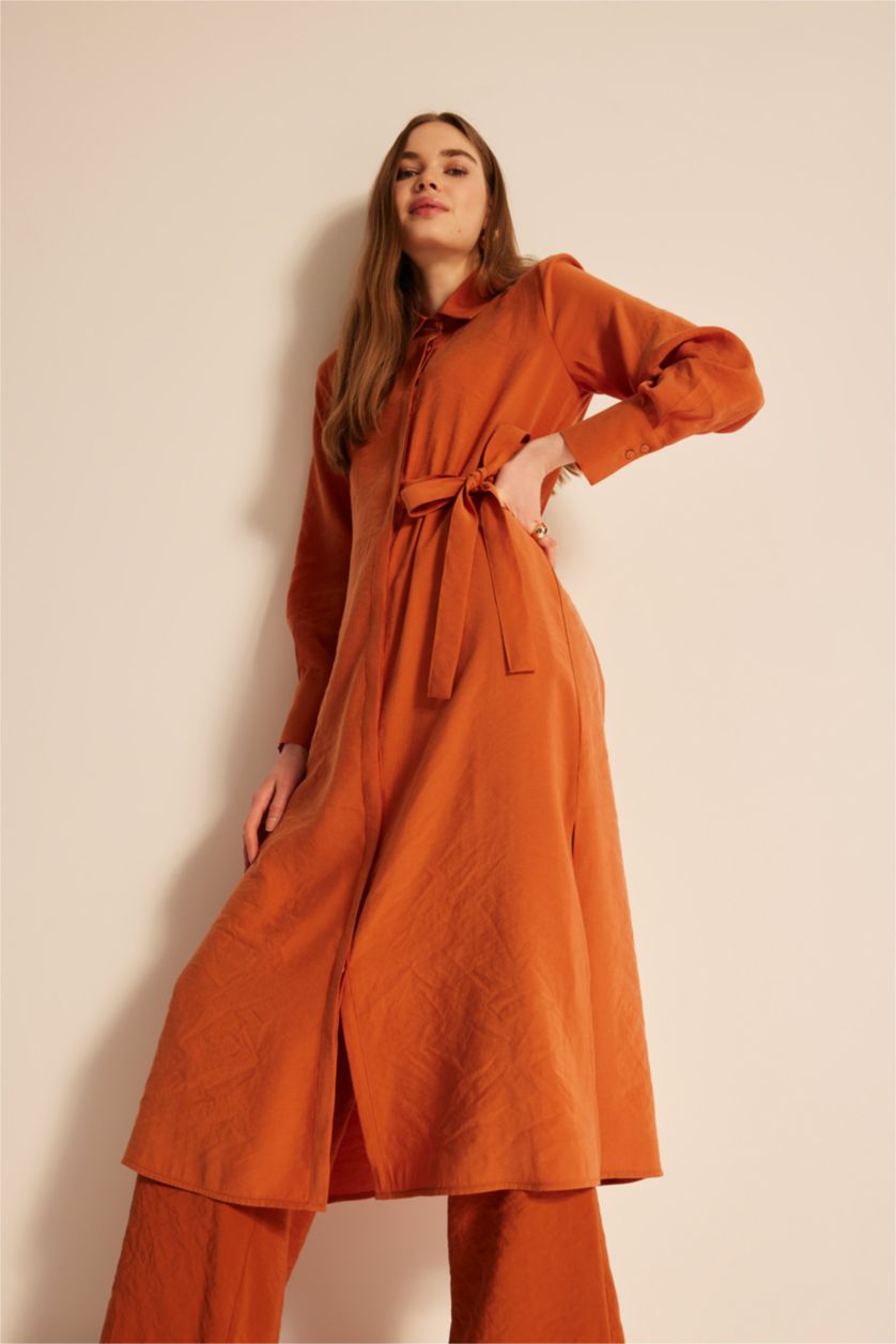 WOMAN Orange Regular Fit Long Sleeve Tunic
