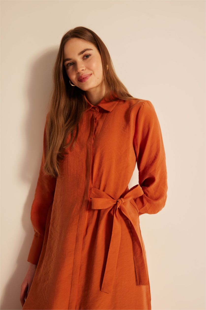WOMAN Orange Regular Fit Long Sleeve Tunic