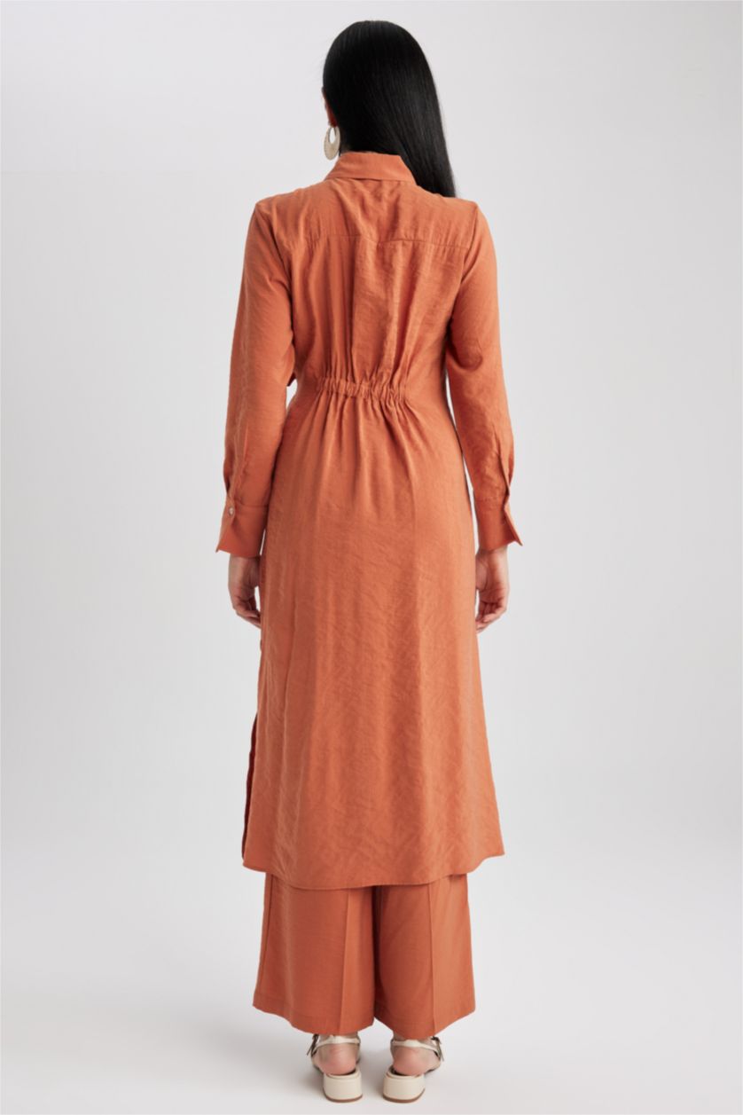 WOMAN Orange Regular Fit Long Sleeve Tunic