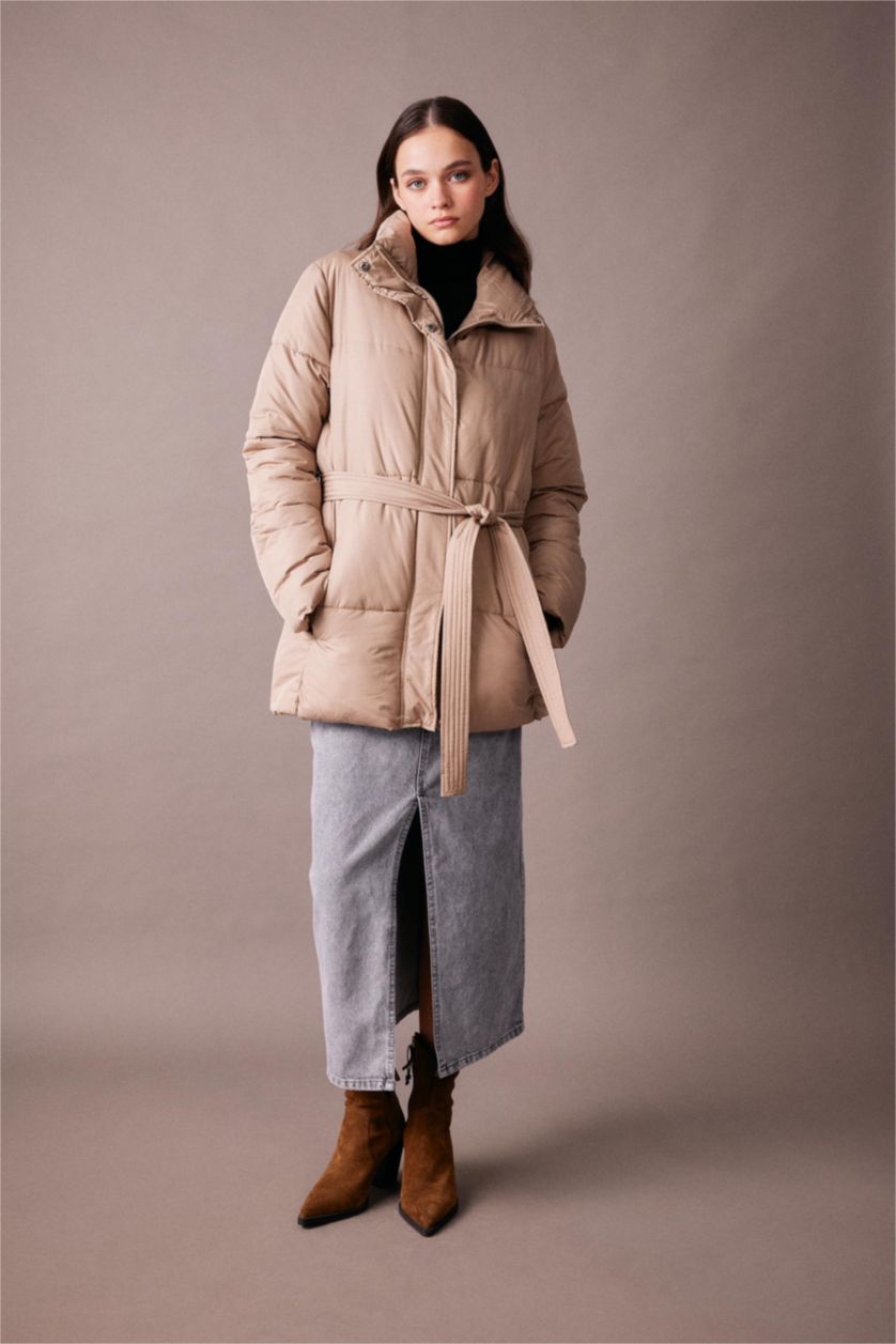 Женщины Песочный Куртка водоотталкивающая свободного кроя