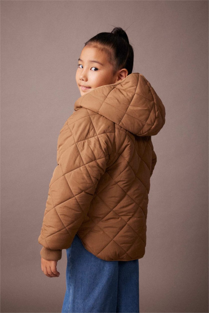 Девочки и подростки Бежевый Куртка двусторонний стандартного кроя для девочек