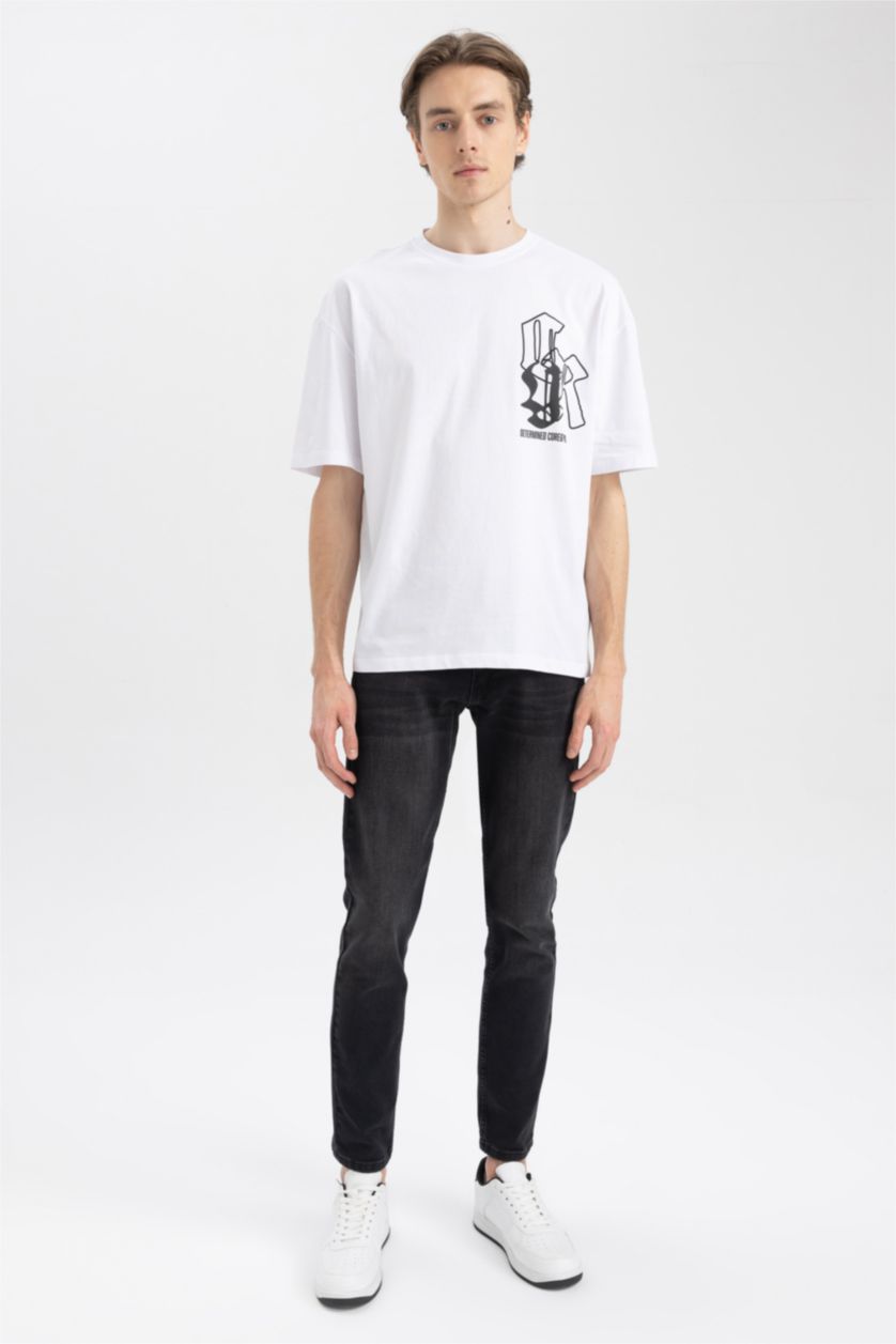 HOMME Noir Pantalon Jean PEDRO - Coupe slim en jean Ourlet étroit