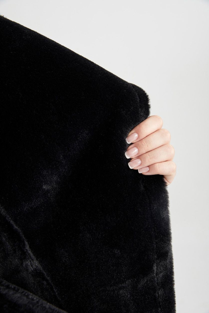 Женщины Черный Кожаная куртка оверсайз водоотталкивающая