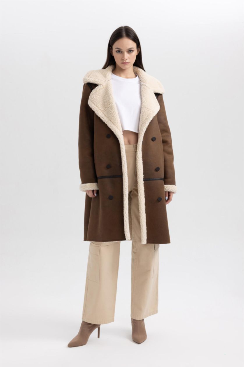 نساء بني كوت شمواه طويل قصة عادية مبطن بالفرو