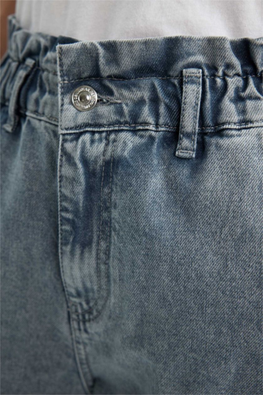 Женщины Серый High Waist Paperbag Fit Trousers