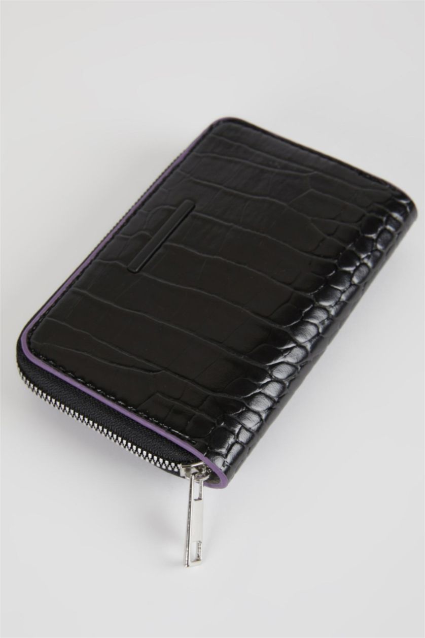 FEMME Noir Portefeuille En Similicuir Pour Femme