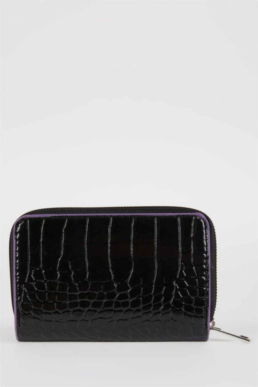 FEMME Noir Portefeuille En Similicuir Pour Femme