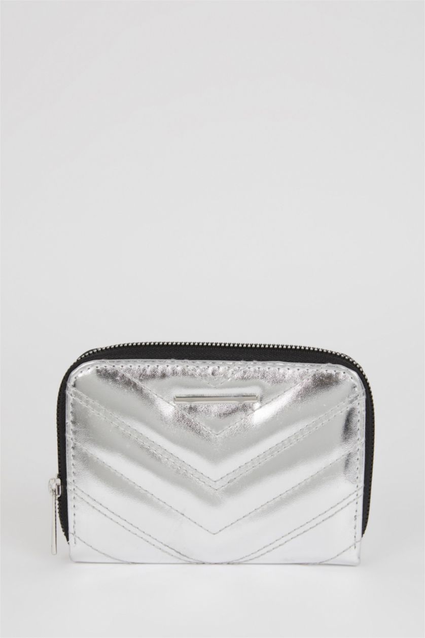 Women Gümüş Women Faux Leather Wallet