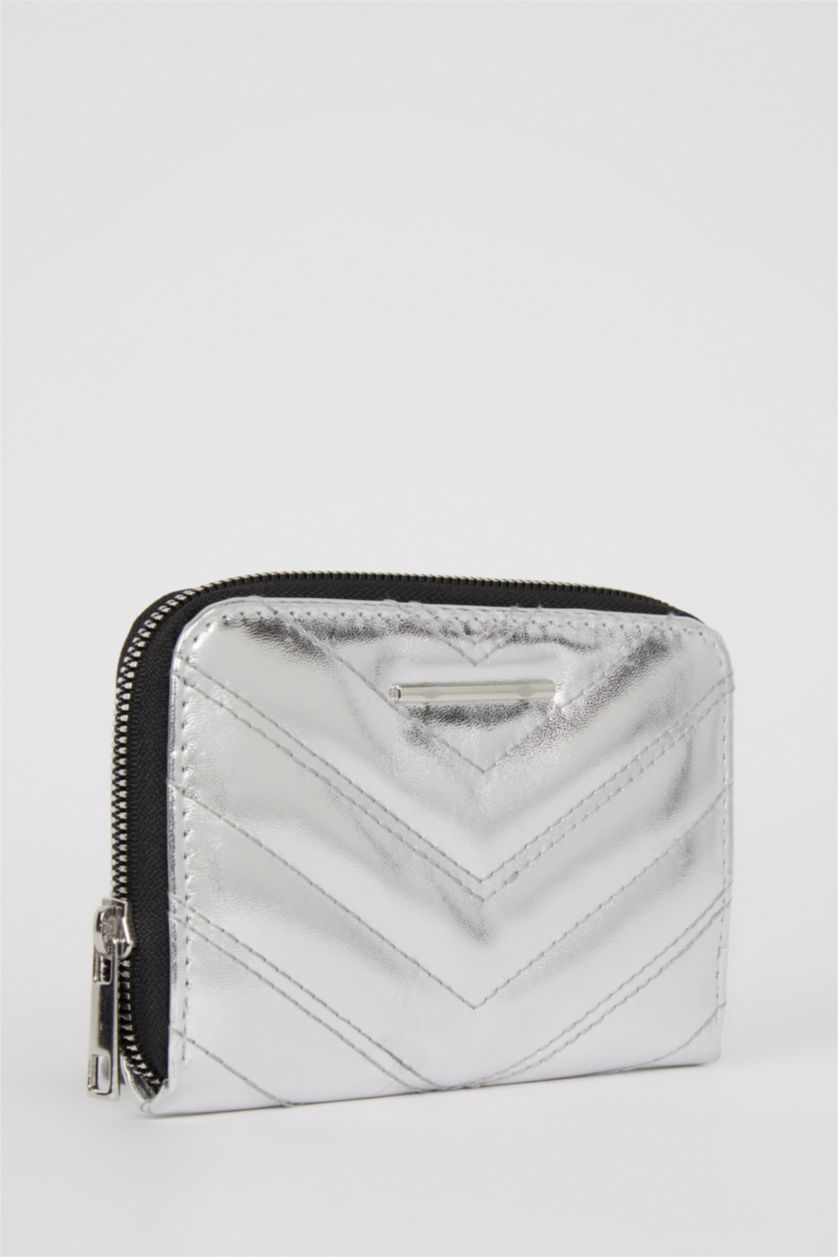 Women Gümüş Women Faux Leather Wallet