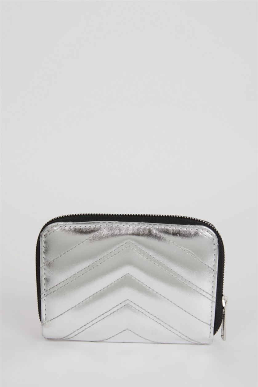 Women Gümüş Women Faux Leather Wallet