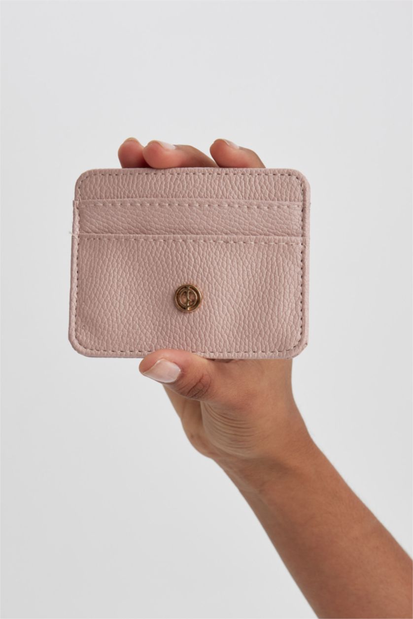 Woman Pink Woman Business Card Wallet