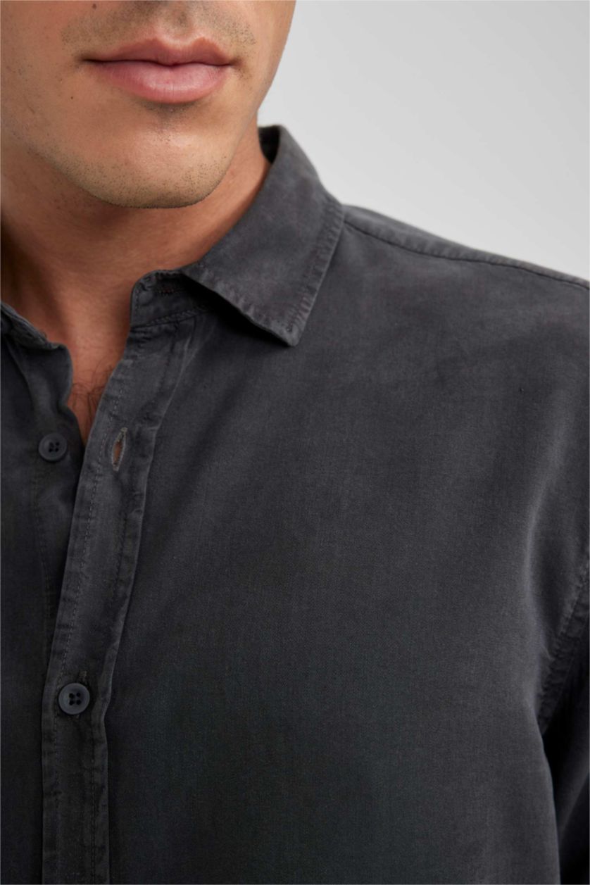 HOMME Anthracite Chemise À Manches Courtes