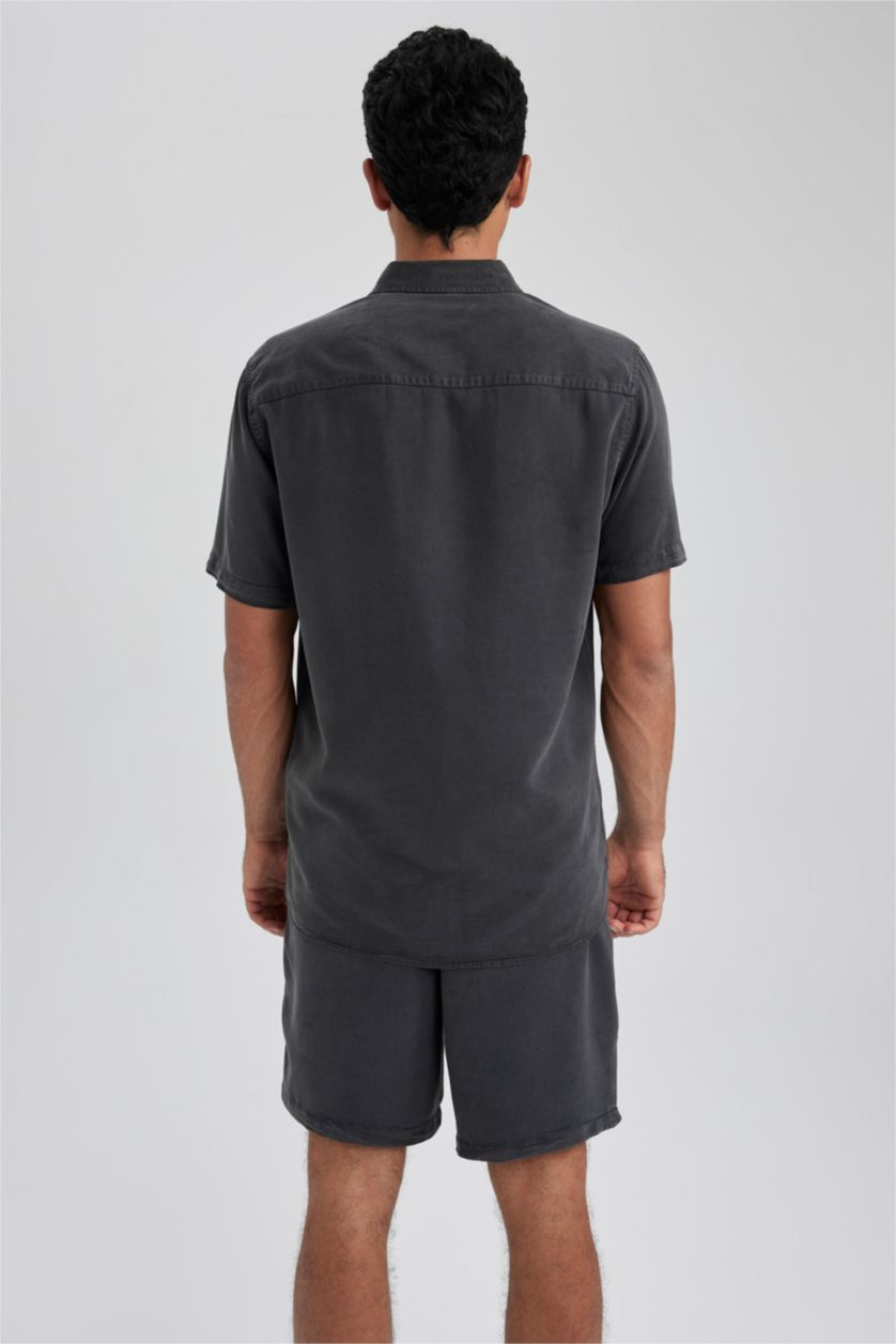 HOMME Anthracite Chemise À Manches Courtes