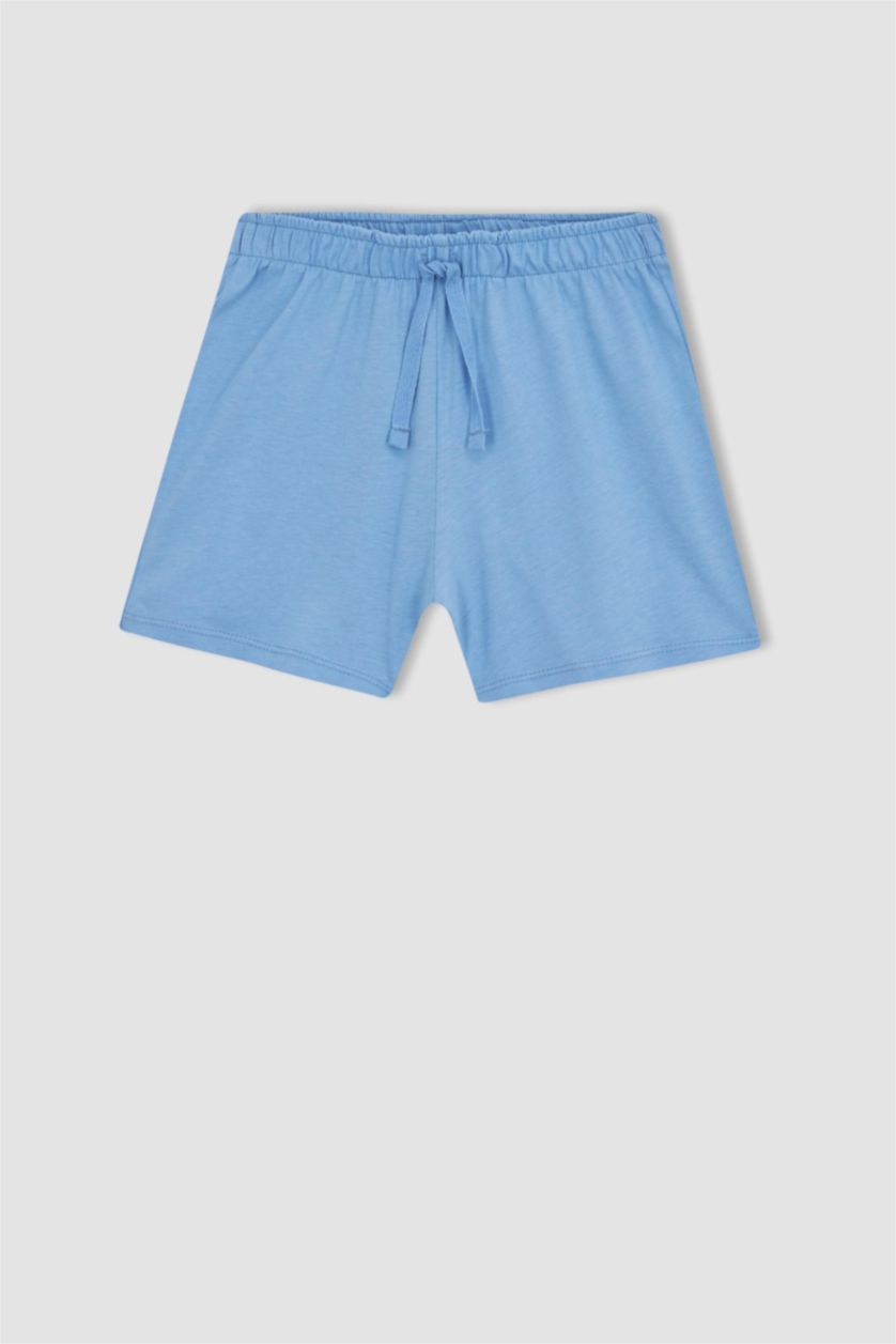 GIRLS & TEENS Blue Girl Printed Short Sleeved Shorts Pajamas Set