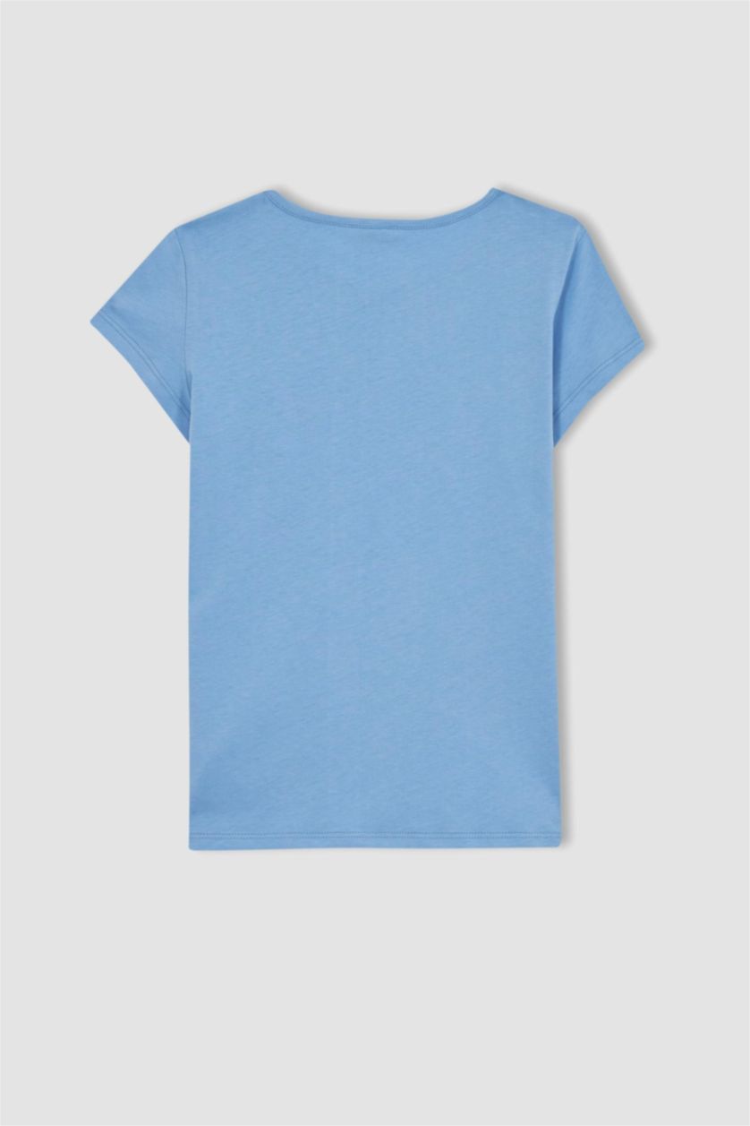 GIRLS & TEENS Blue Girl Printed Short Sleeved Shorts Pajamas Set