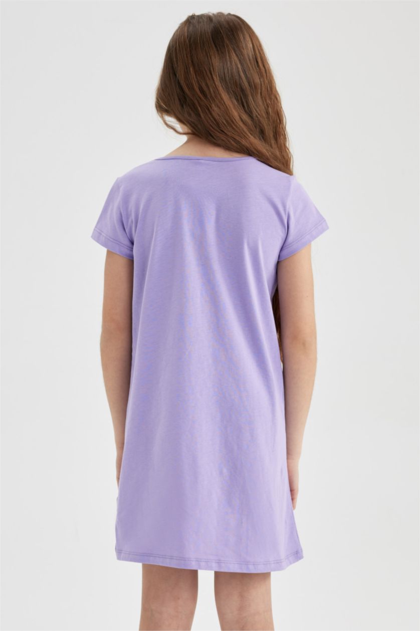 FILLES Violet Robe Fille À Manches Courtes