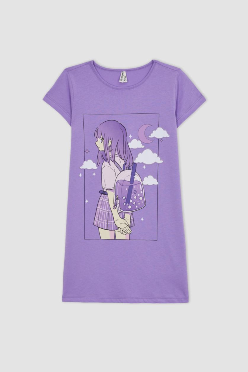 FILLES Violet Robe Fille À Manches Courtes