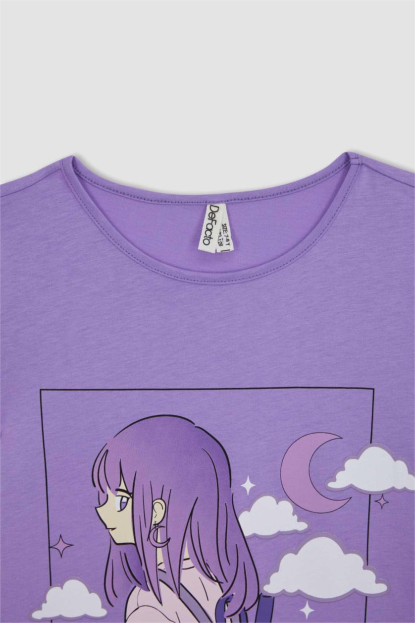 FILLES Violet Robe Fille À Manches Courtes