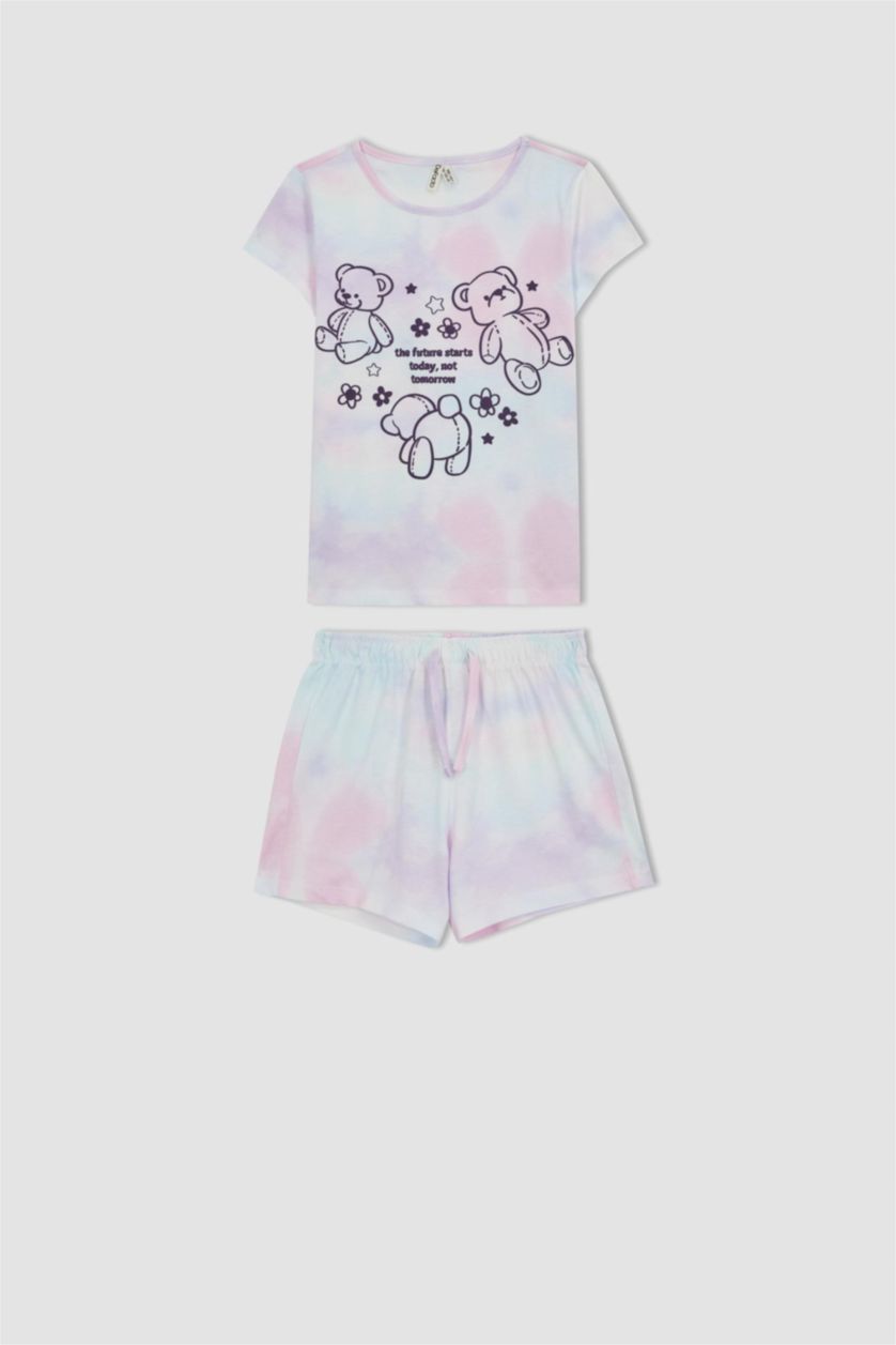 GIRLS & TEENS Ecru Girl Patterned Short Sleeve Pajamas Set